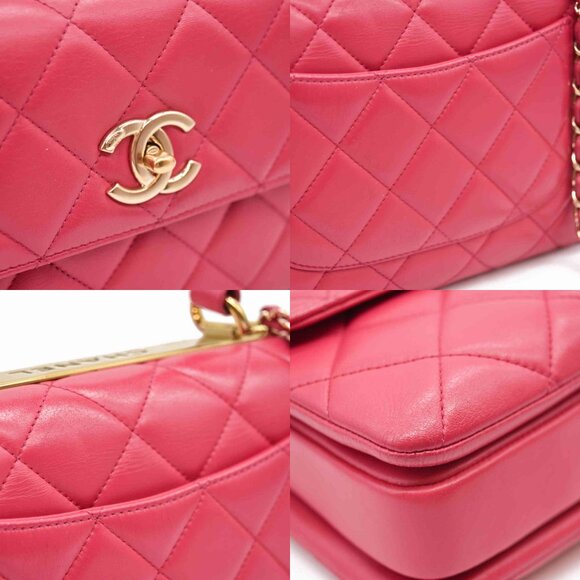 CHANEL Lambskin Quilted Small Trendy CC Flap Dual Handle Pink Gold - Picture 6 of 14